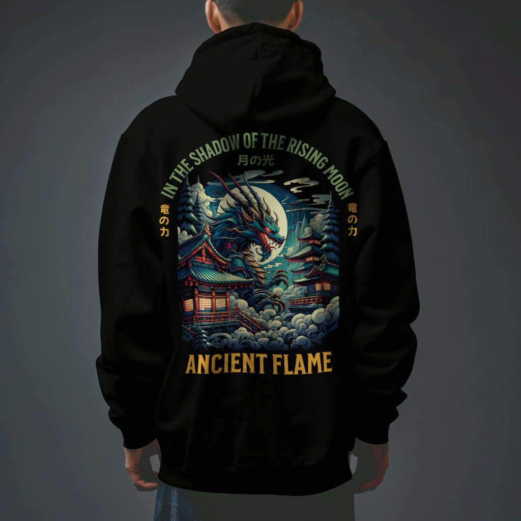 Dragon Design Oversized Hooded Sweatshirt